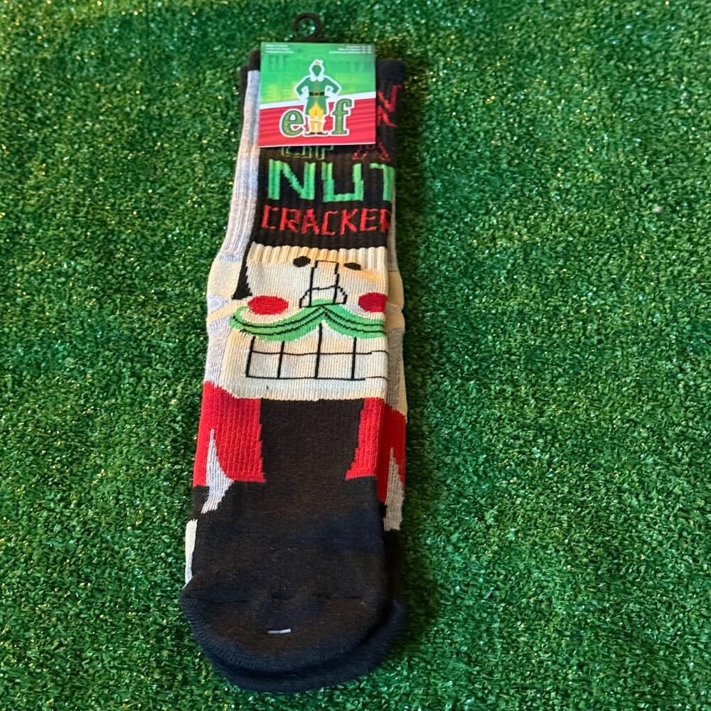Elf The Nutcracker Iconic Holidays Christmas Funny Crew Socks Size 10-13 NEW
